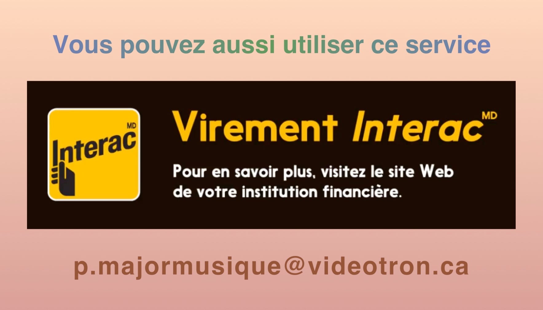 Virement Interac par votre institution financière